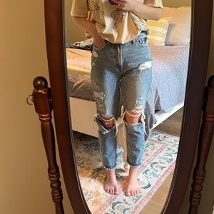A&F ripped mom jeans